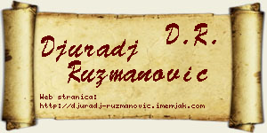 Đurađ Ružmanović vizit kartica